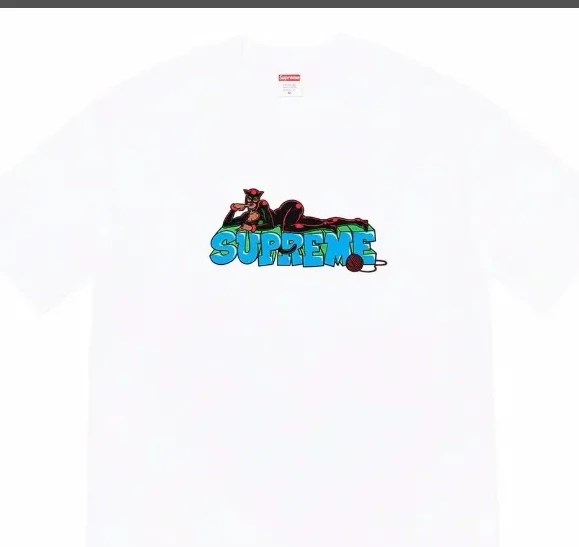 White XL Cartoon Pattern Sleeve M Letter S T-shirt Black 22FW Printed Tee Short and Week L Catwoman 0721